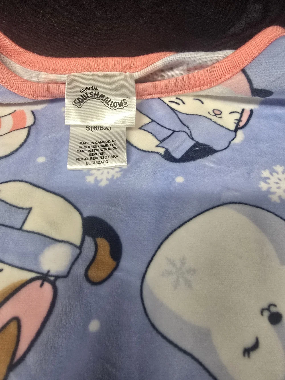 NWT Original Squishmallows Girls Fleece Pajama Set Size S 6/6X Winter Holiday